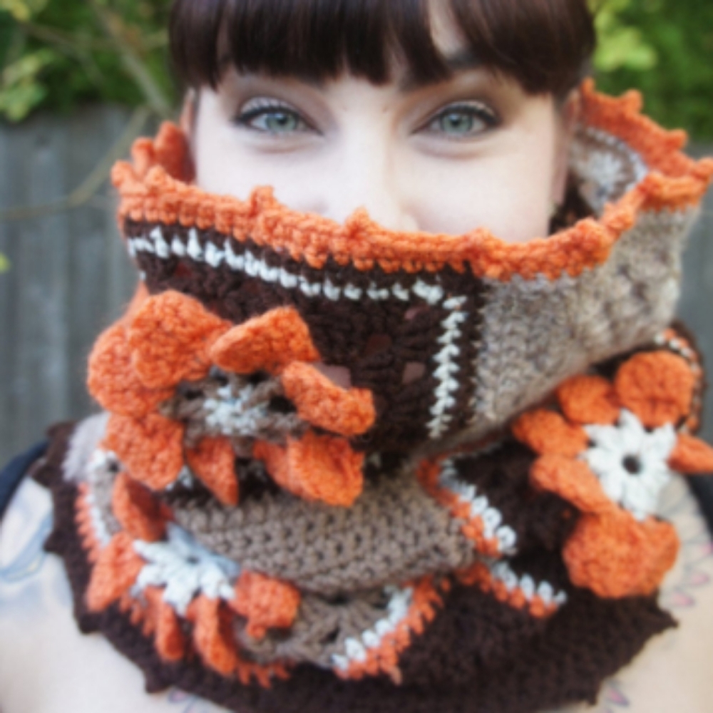 Handmade “Orange Slices” Cowl Scarf